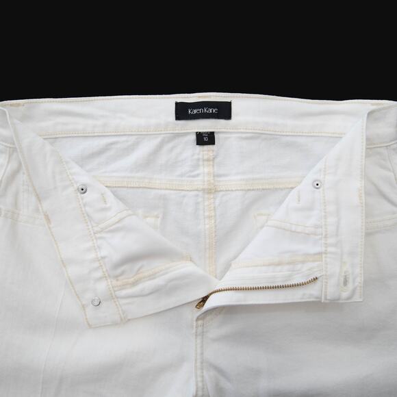 Karen Kane Off White Cropped Straight Leg Jeans Size 10 - Picture 5 of 9